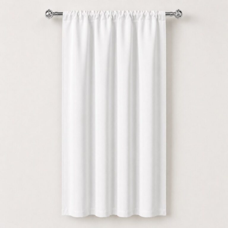 Curtains Solid Color Blackout Rod Pocket Curtain