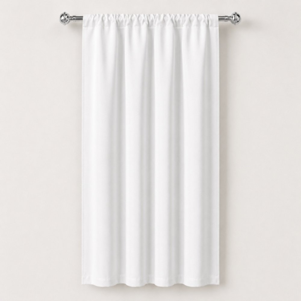 Curtains Solid Color Blackout Rod Pocket Curtain